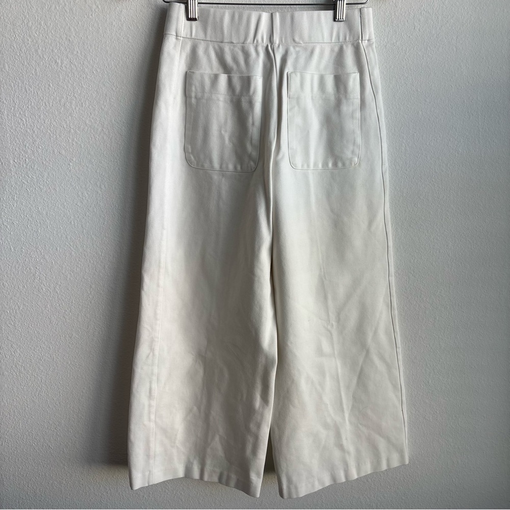 Jones New York Ivory Pintuck Wide-Leg Pull-on Trouser Cropped Pleat White Pants - Picture 6 of 9